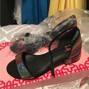 Colorful Strappy GB Girls Rhinestone Sandals